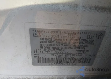 2018 Nissan Sentra S from USA, damaged, VIN 3N1AB7AP8JY234318